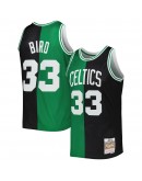 Larry Bird Boston Celtics Mitchell & Ness Hardwood Classics 1985/86 Split Swingman Jersey - Black/Kelly Green