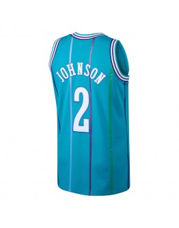 Larry Johnson Charlotte Hornets Mitchell & Ness 1992-93 Hardwood Classics Swingman Jersey - Teal