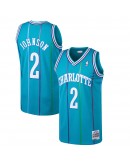 Larry Johnson Charlotte Hornets Mitchell & Ness 1992-93 Hardwood Classics Swingman Jersey - Teal