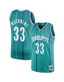 Alonzo Mourning Charlotte Hornets Mitchell & Ness 1992-93 Hardwood Classics Swingman Player Jersey - Teal