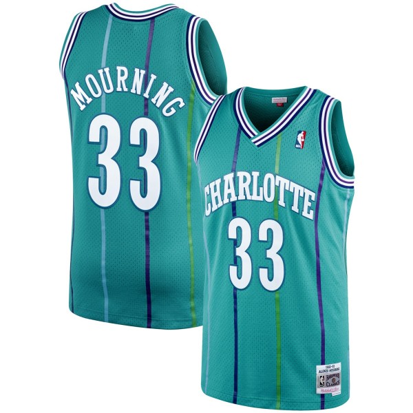 Alonzo Mourning Charlotte Hornets Mitchell & Ness 1992-93 Hardwood Classics Swingman Player Jersey - Teal