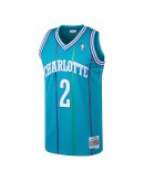 Larry Johnson Charlotte Hornets Mitchell & Ness 1992-93 Hardwood Classics Swingman Jersey - Teal