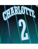 Larry Johnson Charlotte Hornets Mitchell & Ness 1992/93 Hardwood Classics Fadeaway Swingman Player Jersey - Teal/Black