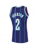 Larry Johnson Charlotte Hornets Mitchell & Ness 1992-93 Hardwood Classics Swingman Jersey - Purple