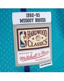 Muggsy Bogues Charlotte Hornets Mitchell & Ness Hardwood Classics 1992/93 Split Swingman Jersey - Teal/Purple