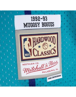 Muggsy Bogues Charlotte Hornets Mitchell & Ness Hardwood Classics 1992/93 Split Swingman Jersey - Teal/Purple