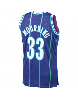 Alonzo Mourning Charlotte Hornets Mitchell & Ness 1994-95 Hardwood Classics Swingman Jersey - Purple