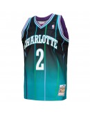 Larry Johnson Charlotte Hornets Mitchell & Ness 1992/93 Hardwood Classics Fadeaway Swingman Player Jersey - Teal/Black