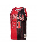 Dennis Rodman Chicago Bulls Mitchell & Ness Hardwood Classics 1995/96 Split Swingman Jersey - Red/Black