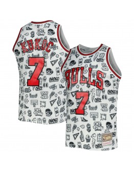 Toni Kukoc Chicago Bulls Mitchell & Ness 1997/98 Hardwood Classics Doodle Swingman Jersey - White