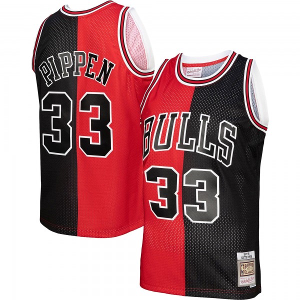 Scottie Pippen Chicago Bulls Mitchell & Ness Big & Tall Hardwood Classics 1997/98 Split Swingman Jersey - Red/Black