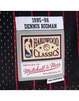 Dennis Rodman Chicago Bulls Mitchell & Ness Hardwood Classics 1995/96 Split Swingman Jersey - Red/Black