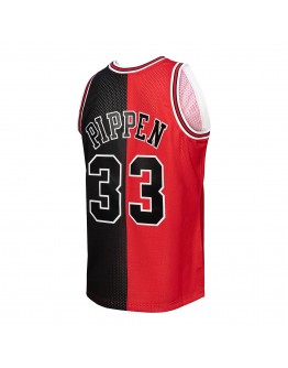 Scottie Pippen Chicago Bulls Mitchell & Ness Big & Tall Hardwood Classics 1997/98 Split Swingman Jersey - Red/Black