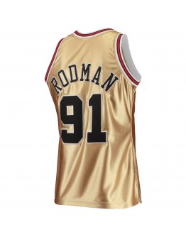 Dennis Rodman Chicago Bulls Mitchell & Ness 75th Anniversary 1997/98 Hardwood Classics Swingman Jersey - Gold