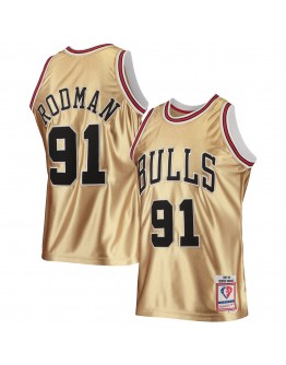 Dennis Rodman Chicago Bulls Mitchell & Ness 75th Anniversary 1997/98 Hardwood Classics Swingman Jersey - Gold