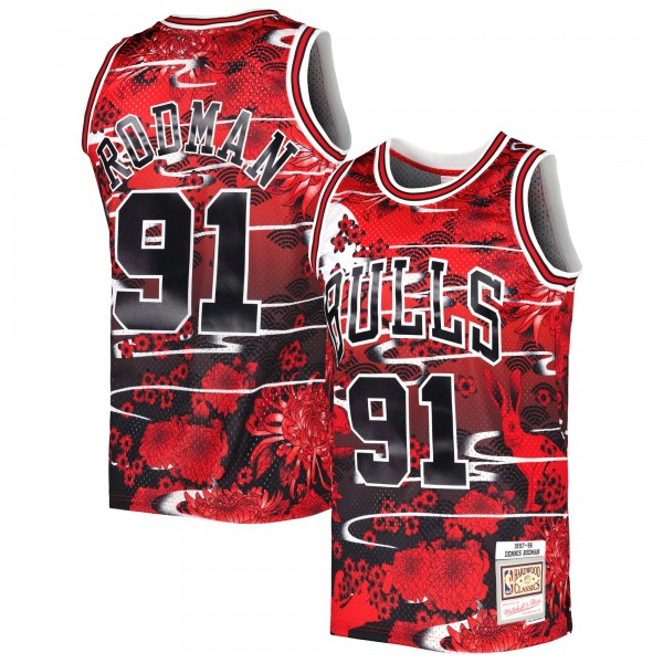 Dennis Rodman Chicago Bulls Mitchell & Ness Hardwood Classics Lunar New Year Swingman Jersey - Red