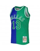 Steve Nash Dallas Mavericks Mitchell & Ness Hardwood Classics 1998/99 Split Swingman Jersey - Blue/Green