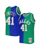 Dirk Nowitzki Dallas Mavericks Mitchell & Ness Hardwood Classics 1998/2019 Split Swingman Jersey - Blue/Green