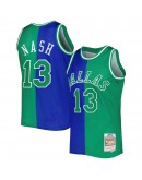 Steve Nash Dallas Mavericks Mitchell & Ness Hardwood Classics 1998/99 Split Swingman Jersey - Blue/Green