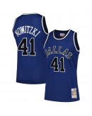 Dirk Nowitzki Dallas Mavericks Mitchell & Ness Hardwood Classics Off-Court Swingman Jersey - Blue