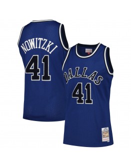 Dirk Nowitzki Dallas Mavericks Mitchell & Ness Hardwood Classics Off-Court Swingman Jersey - Blue