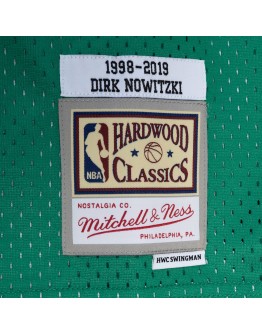 Dirk Nowitzki Dallas Mavericks Mitchell & Ness Hardwood Classics 1998/2019 Split Swingman Jersey - Blue/Green