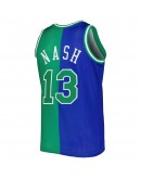 Steve Nash Dallas Mavericks Mitchell & Ness Hardwood Classics 1998/99 Split Swingman Jersey - Blue/Green