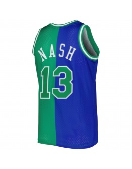 Steve Nash Dallas Mavericks Mitchell & Ness Hardwood Classics 1998/99 Split Swingman Jersey - Blue/Green