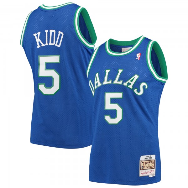 Jason Kidd Dallas Mavericks Mitchell & Ness 1994-95 Hardwood Classics Swingman Player Jersey - Blue