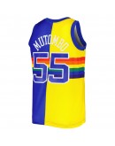 Dikembe Mutombo Denver Nuggets Mitchell & Ness Hardwood Classics 1991/92 Split Swingman Jersey - Royal/Gold