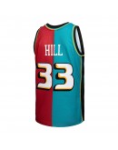 Grant Hill Detroit Pistons Mitchell & Ness Hardwood Classics 1999/00 Split Swingman Jersey - Teal/Red