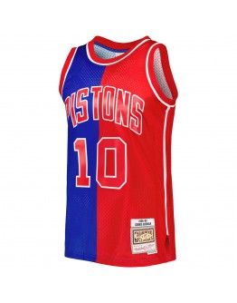 Dennis Rodman Detroit Pistons Mitchell & Ness Hardwood Classics 1988/89 Split Swingman Jersey - Blue/Red