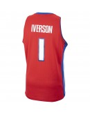 Allen Iverson Detroit Pistons Mitchell & Ness 2008-09 Hardwood Classics Swingman Jersey - Red