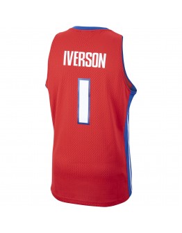 Allen Iverson Detroit Pistons Mitchell & Ness 2008-09 Hardwood Classics Swingman Jersey - Red