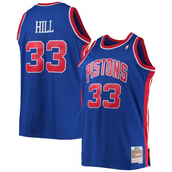 Grant Hill Detroit Pistons Mitchell & Ness Big & Tall Hardwood Classics Swingman Jersey - Blue