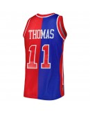 Isiah Thomas Detroit Pistons Mitchell & Ness Hardwood Classics 1988/89 Split Swingman Jersey - Blue/Red