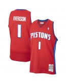 Allen Iverson Detroit Pistons Mitchell & Ness 2008-09 Hardwood Classics Swingman Jersey - Red