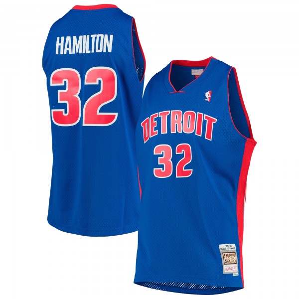 Richard Hamilton Detroit Pistons Mitchell & Ness 2003-04 Hardwood Classics Swingman Jersey - Blue