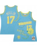 Chris Mullin Golden State Warriors Mitchell & Ness 1993/94 Swingman Sidewalk Sketch Jersey - Light Blue