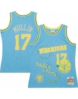 Chris Mullin Golden State Warriors Mitchell & Ness 1993/94 Swingman Sidewalk Sketch Jersey - Light Blue