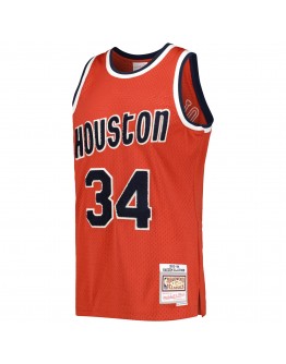 Hakeem Olajuwon Houston Rockets Mitchell & Ness Hardwood Classics Off-Court Swingman Jersey - Red