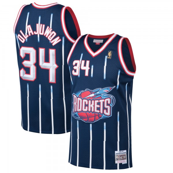 Hakeem Olajuwon Houston Rockets Mitchell & Ness 1996-97 Hardwood Classics Swingman Jersey - Navy