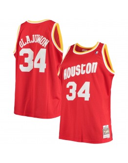 Hakeem Olajuwon Houston Rockets Mitchell & Ness Big & Tall Hardwood Classics Jersey - Red