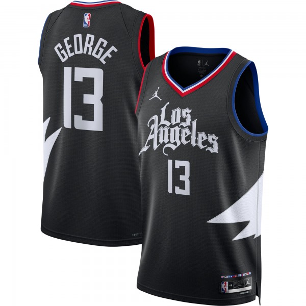 Paul George LA Clippers Jordan Brand Unisex Swingman Jersey - Statement Edition - Black