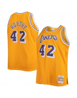 James Worthy Los Angeles Lakers Mitchell & Ness Big & Tall Hardwood Classics Swingman Jersey - Gold