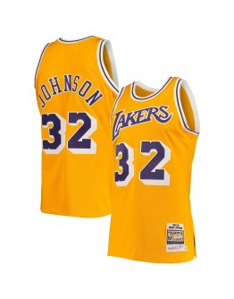 Magic Johnson Los Angeles Lakers Mitchell & Ness 1984/85 Hardwood Classics Authentic Jersey - Gold