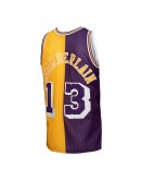 Wilt Chamberlain Los Angeles Lakers Mitchell & Ness Hardwood Classics 1971/72 Split Swingman Jersey - Purple/Gold