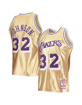 Magic Johnson Los Angeles Lakers Mitchell & Ness 75th Anniversary 1984/85 Hardwood Classics Swingman Jersey - Gold