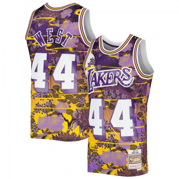 Jerry West Los Angeles Lakers Mitchell & Ness Hardwood Classics Lunar New Year Swingman Jersey - Purple