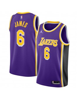 LeBron James Los Angeles Lakers Jordan Brand 2021/22 #6 Swingman Player Jersey Purple - Statement Edition